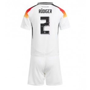 Německo Antonio Rudiger #2 Dětské Domácí dres komplet ME 2024 Krátký Rukáv (+ trenýrky)